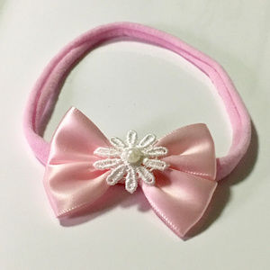 Saitin bow nylon Headband Newborn